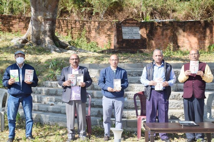 Three books were released by Prof Pardeshi Lal, Vice-Chancellor, NU in the presence of faculty, officers and administrative staff at Lumami on December 8.